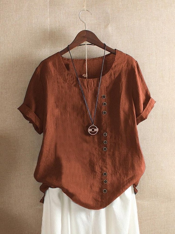 Blouse Aérée avec Patte de Boutonnage Bianca