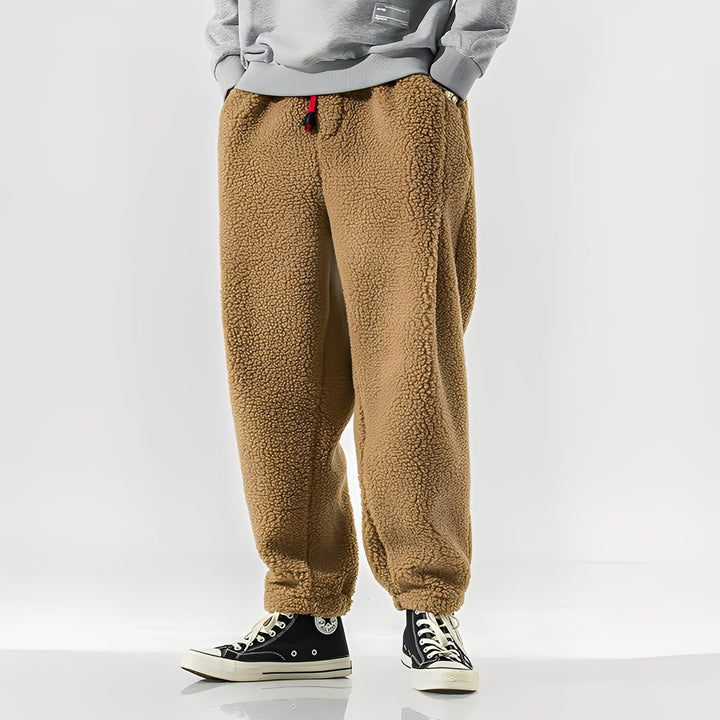 Nathaniel Pantalon Homme en Polaire Teddy Loungewear Doux et Chaud à Coupe Décontractée pour un Confort Quotidien