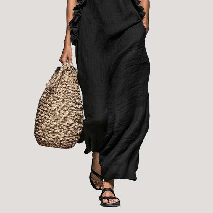 Women's Sleeveless High Neck Summer Maxi Dress