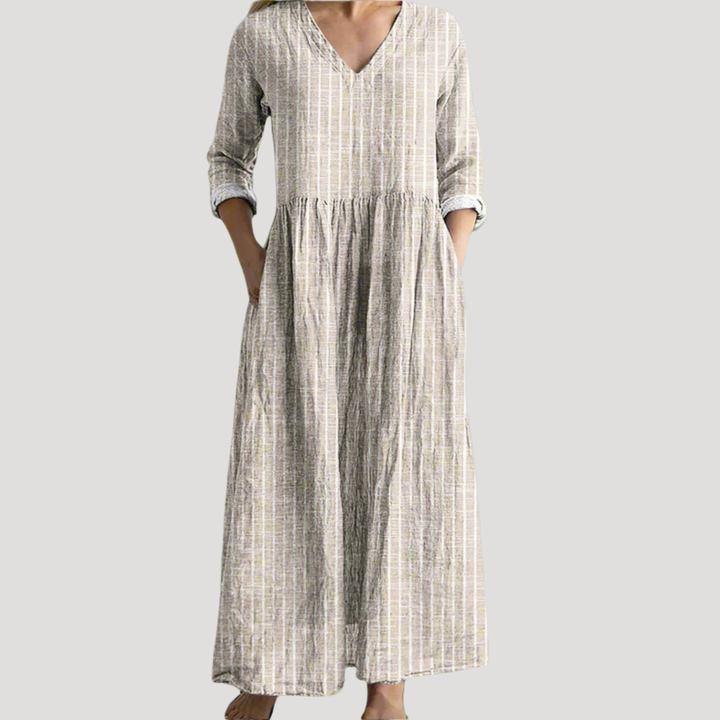 Robe Longue D'Été Rayée Fluide Femme
