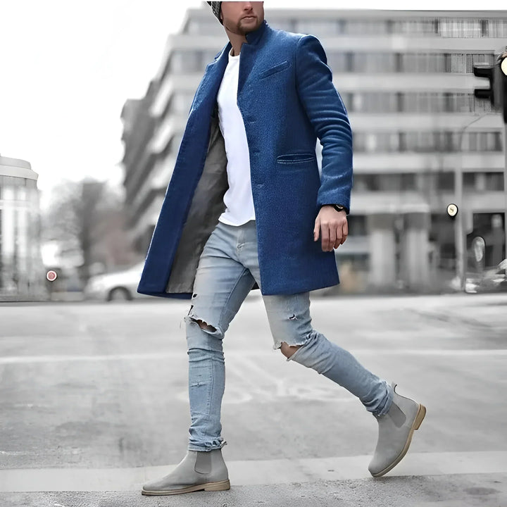 James Manteau Long Homme Duster Élégant en Laine Chaude au Style Intemporel, vue 4