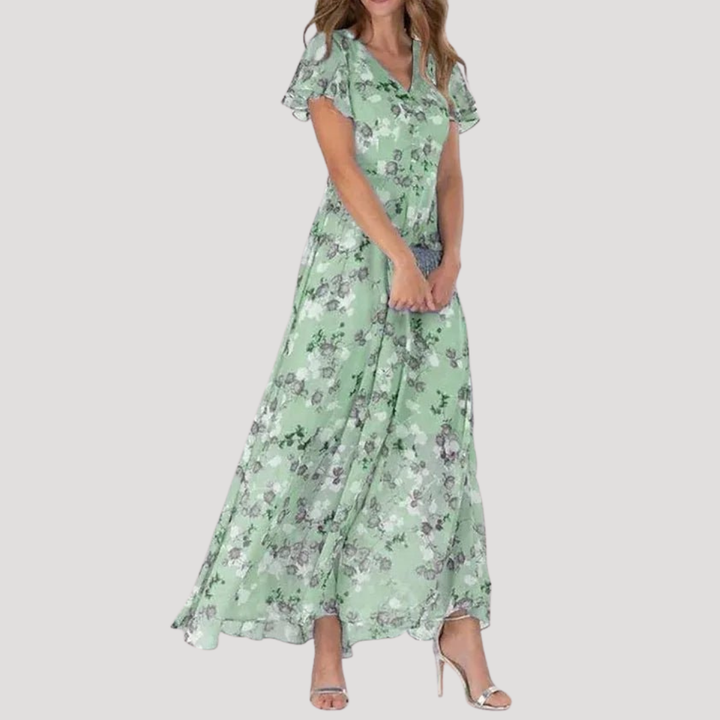 Robe longue fleurie fluide élégante