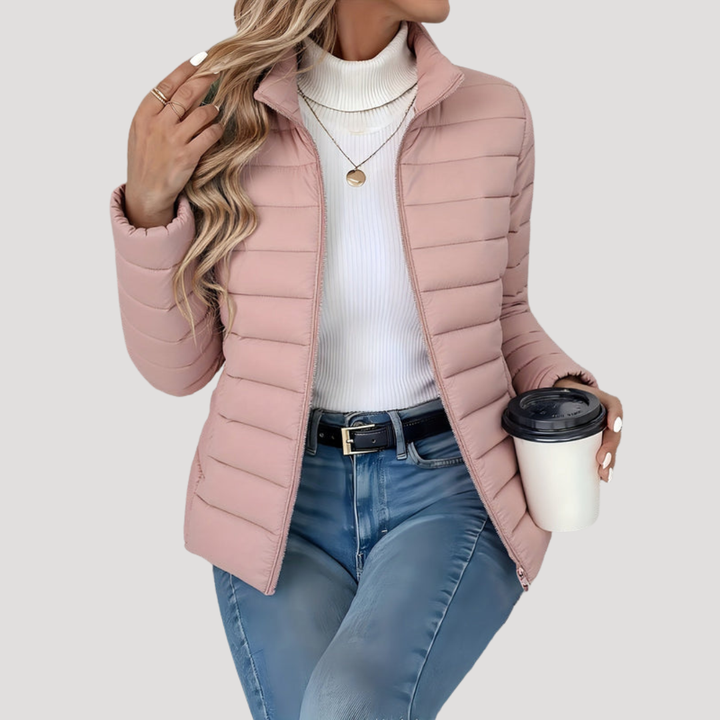 Agathe Veste Matelassée Femme Zippée avec Col Montant