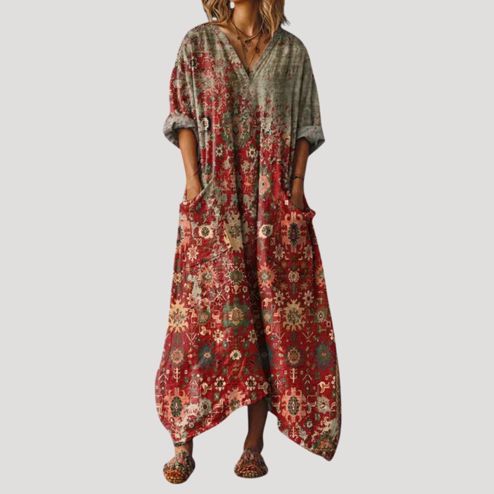 Robe Longue Femme Décontractée Imprimé Ethnique