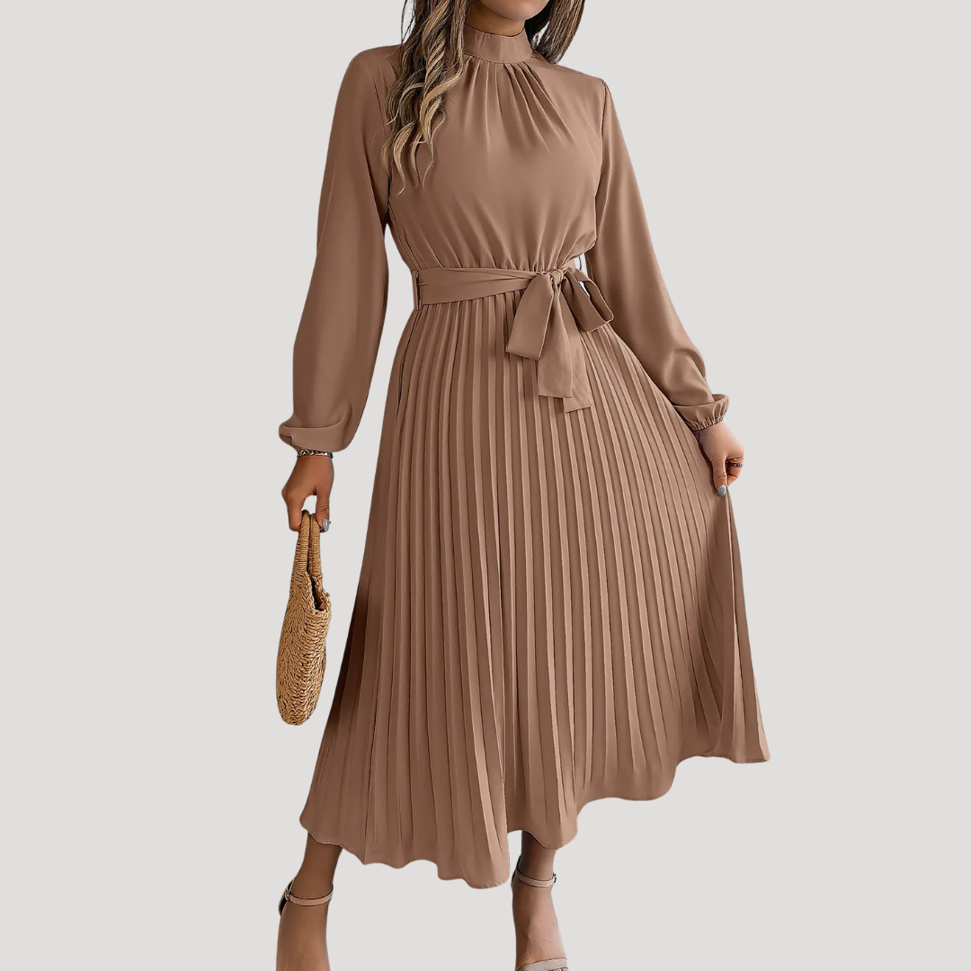 Elegant pleated long formal dress
