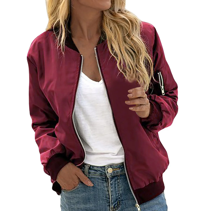 Ailany Blouson Bomber Femme Veste Légère avec Fermeture Éclair & Style Moderne, vue 4