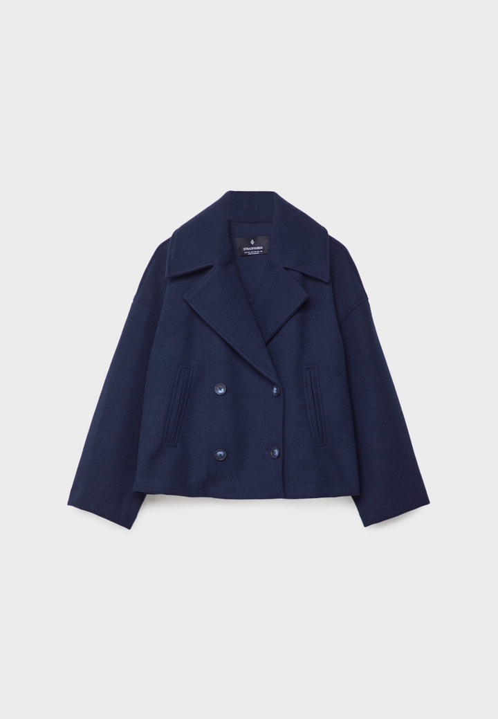 Eloise Veste Croppée Femme Élégante Coupe Tailleur avec Revers Pointus & Fermeture Double Boutonnage, vue 6