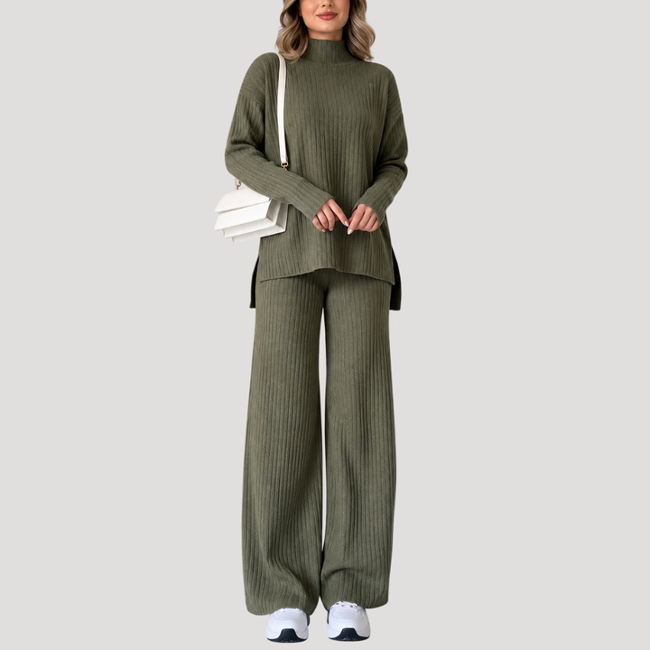 Ensemble Femme Pull et Pantalon Large Assortis
