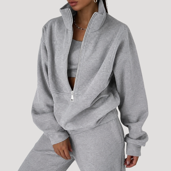 Ensemble Femme Sweat Demi-Zip et Pantalon