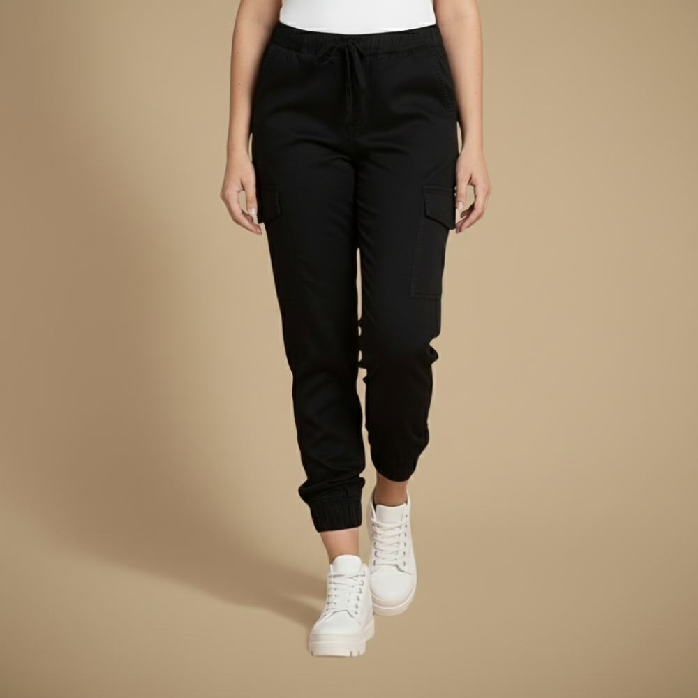 Kate Pantalon Cargo Jogging Femme Jogger Streetwear à Taille Élastique et Poches, vue 5