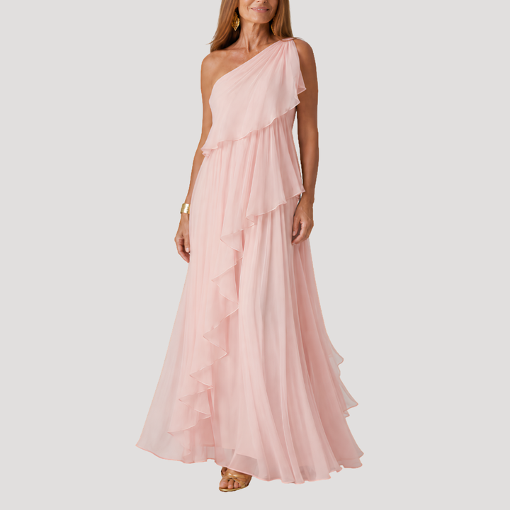Women's Asymmetrical Chiffon Maxi Dress for Wedding