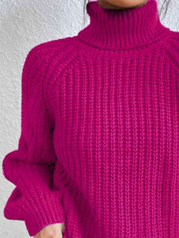 Angela Pull Femme Pull à Col Roulé Côtelé avec Fente Latérale Chic pour Automne/Hiver Élégant, vue 14