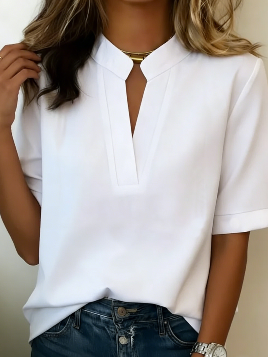 Blouse Chic à Col en V Margaux
