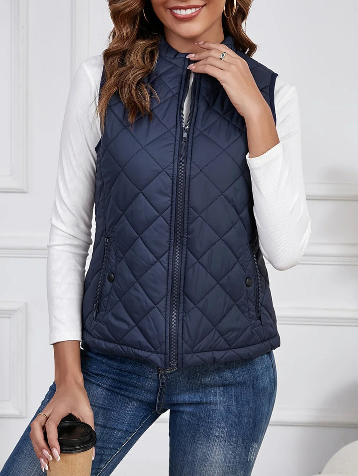 Gilet matelassé élégant sans manches pour femme Vêtement léger d’extérieur, vue 5