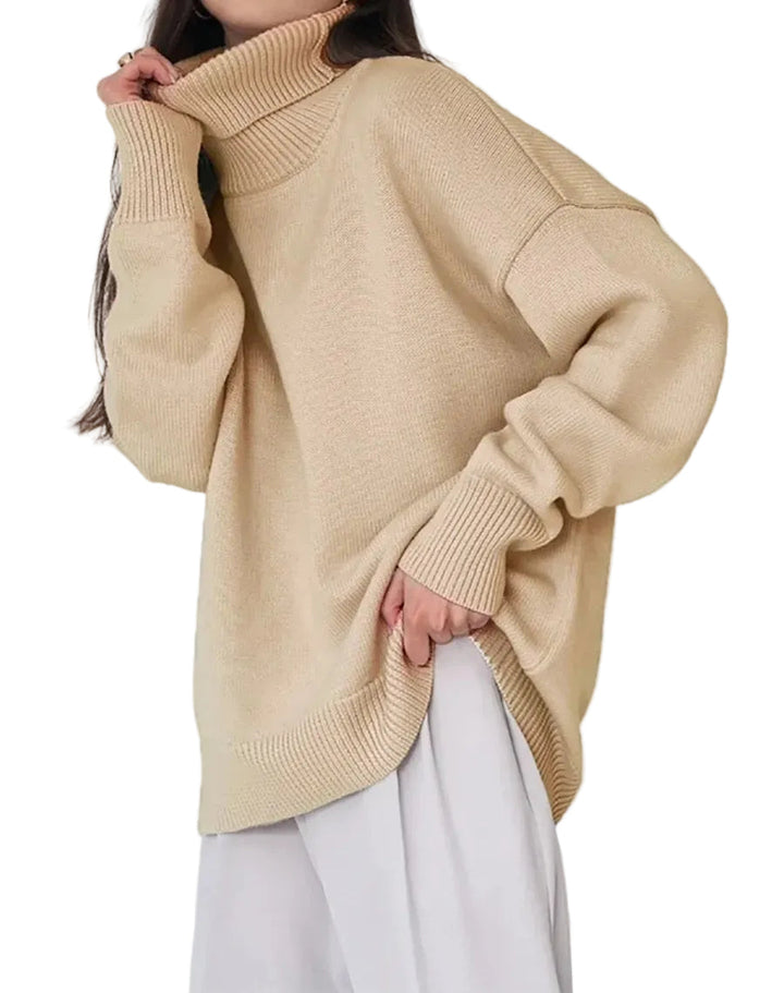 Elise Pull Col Roulé Oversize Femme Pull en Maille Douce et Chaude au Style Intemporel, vue 7