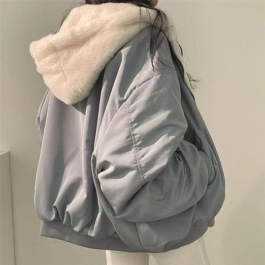 Daniela Veste Teddy Oversize Femme Bomber Doux Réversible avec Poches & Style Streetwear, vue 3