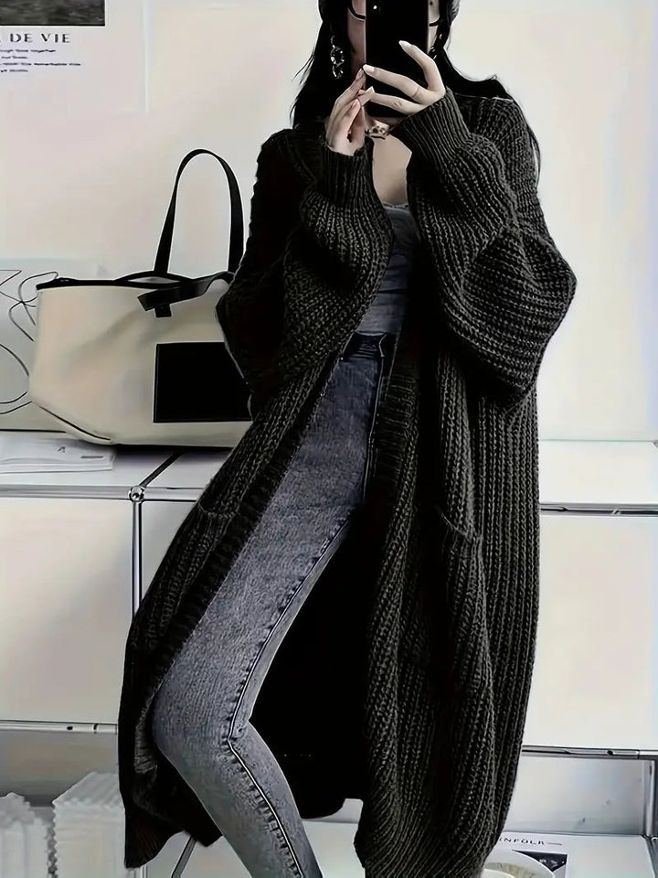 Marina Gilet Femme Long Gilet Tricoté Doux & Élégant pour Automne avec Coupe Confortable, vue 3