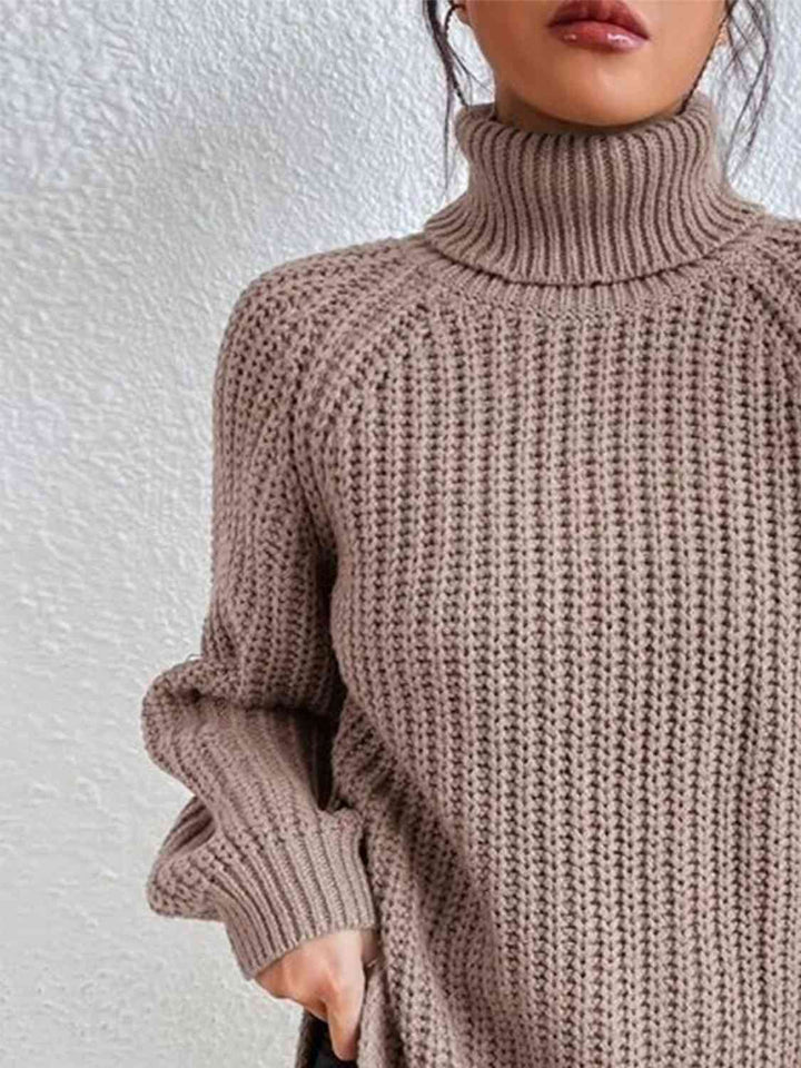 Angela Pull Femme Pull à Col Roulé Côtelé avec Fente Latérale Chic pour Automne/Hiver Élégant, vue 20