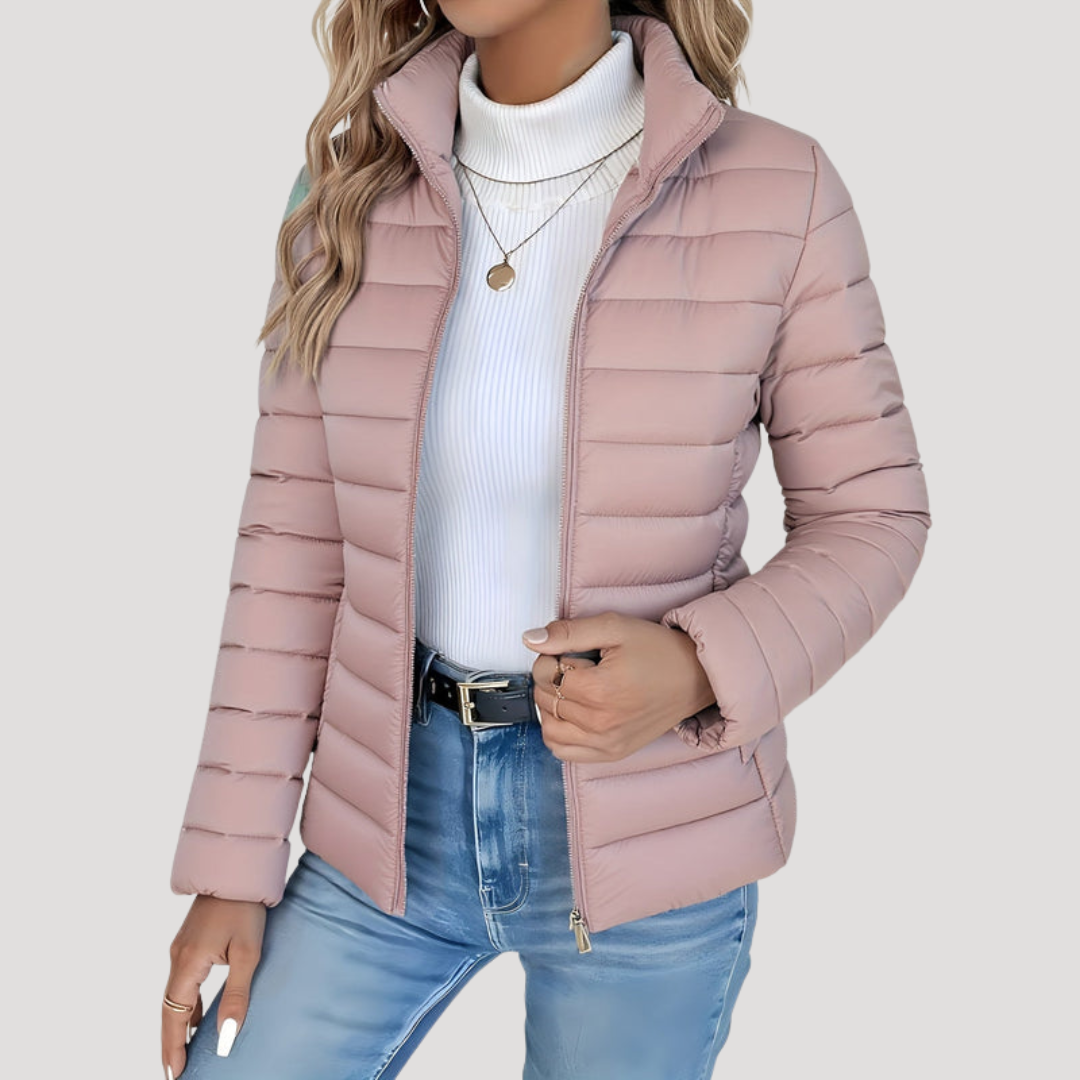 Agathe Veste Matelassée Femme Zippée avec Col Montant