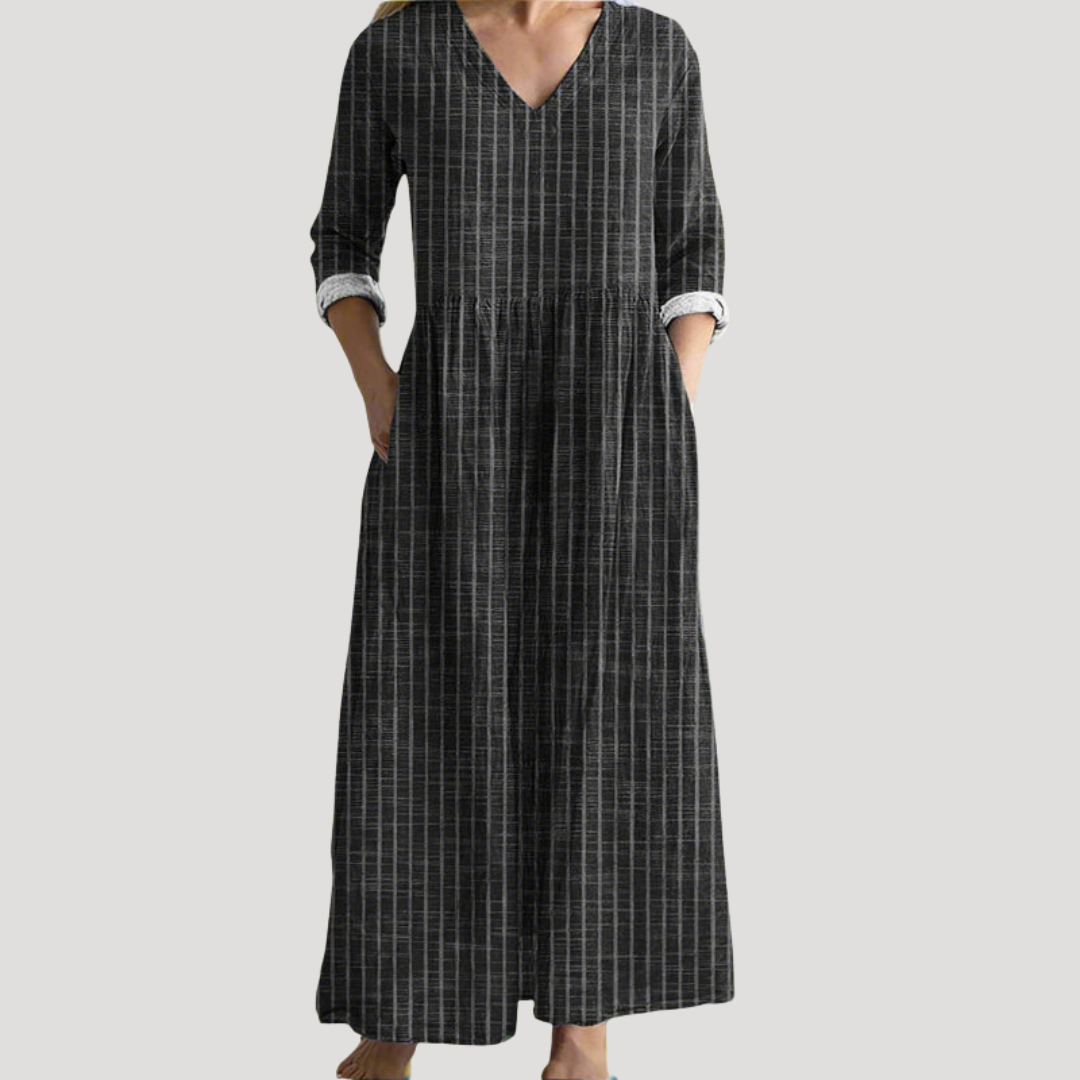 Robe Longue D'Été Rayée Fluide Femme