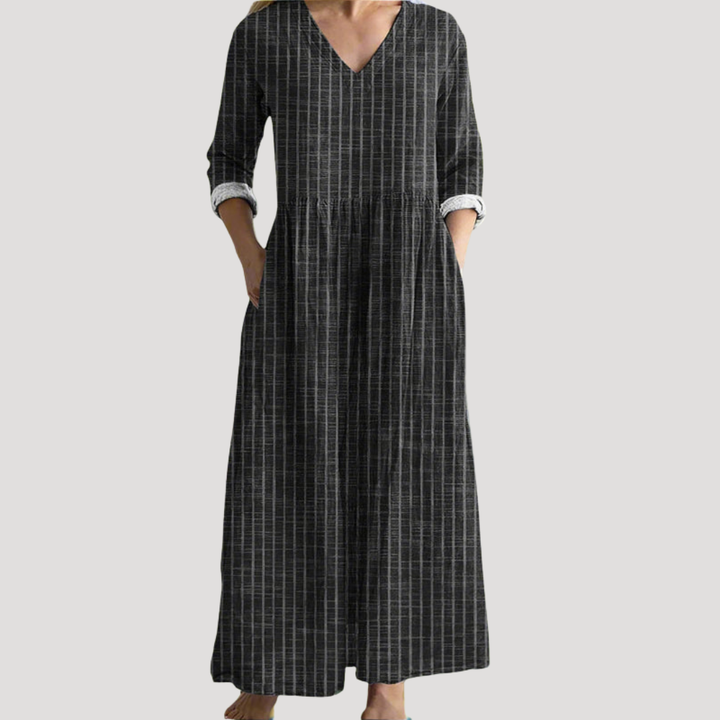 Robe Longue D'Été Rayée Fluide Femme