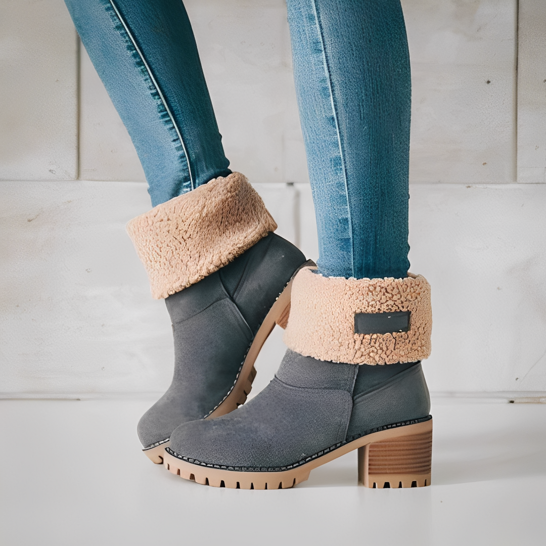 Joella Bottes d’Hiver en Daim pour Femme Chaussures Élégantes et Chaudes avec Semelle Antidérapante pour Temps Froid