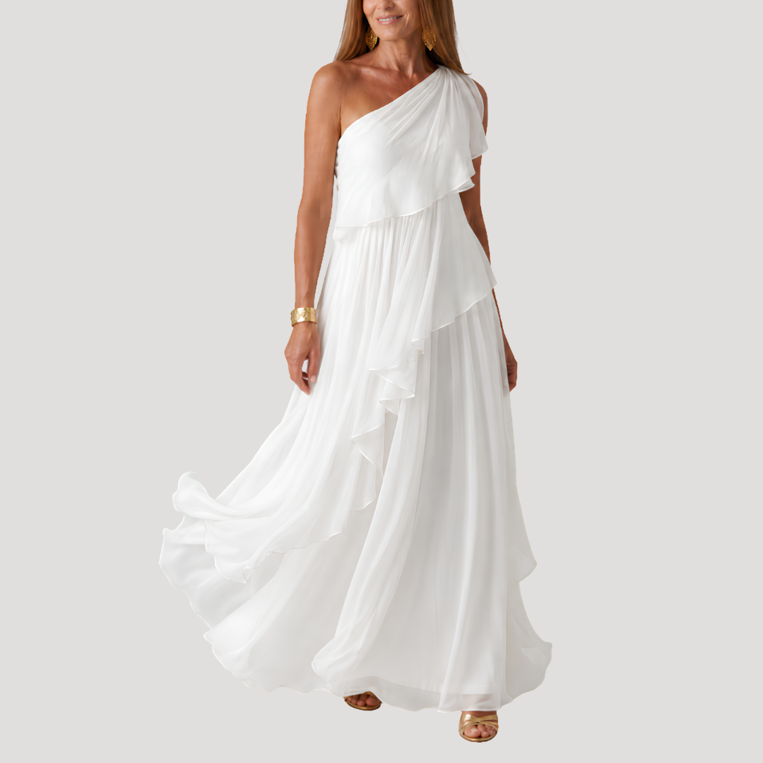 Women's Asymmetrical Chiffon Maxi Dress for Wedding