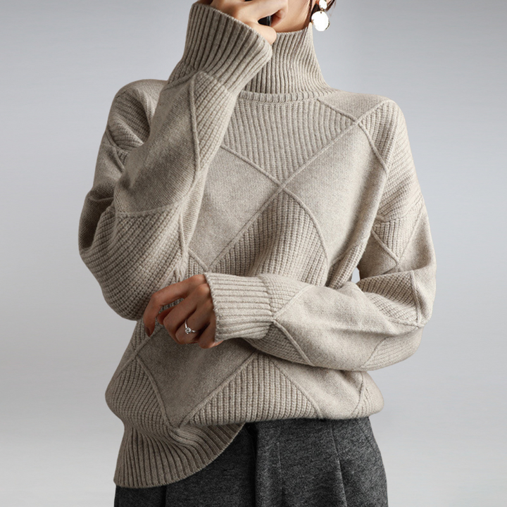 Penelope Pull Femme Pull en Cachemire à Col Roulé Élégant & Doux pour Confort Hivernal, vue 2