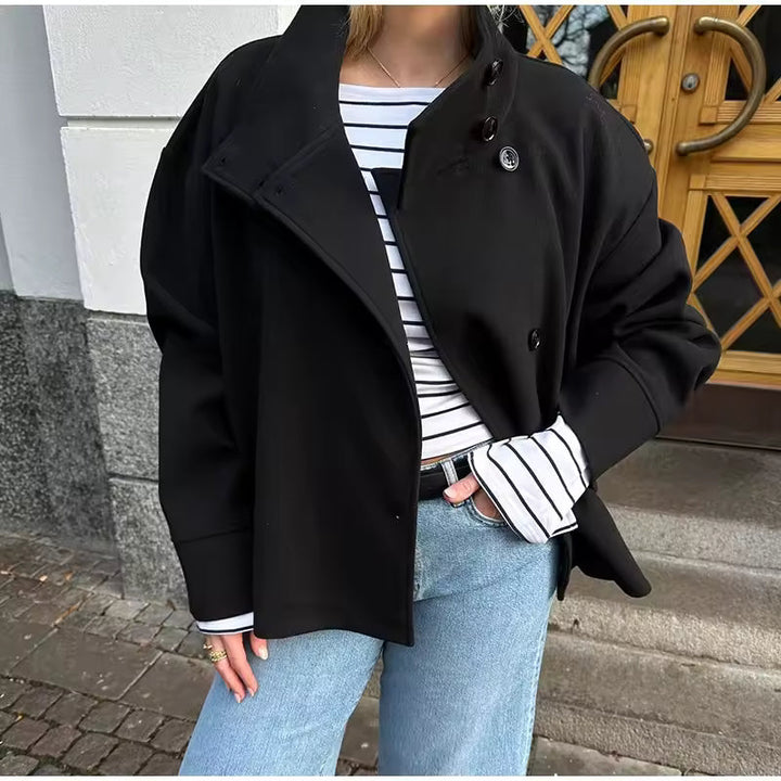 Elise Manteau Court Femme Élégant, Confortable et Polyvalent à Double Boutonnage, vue 4