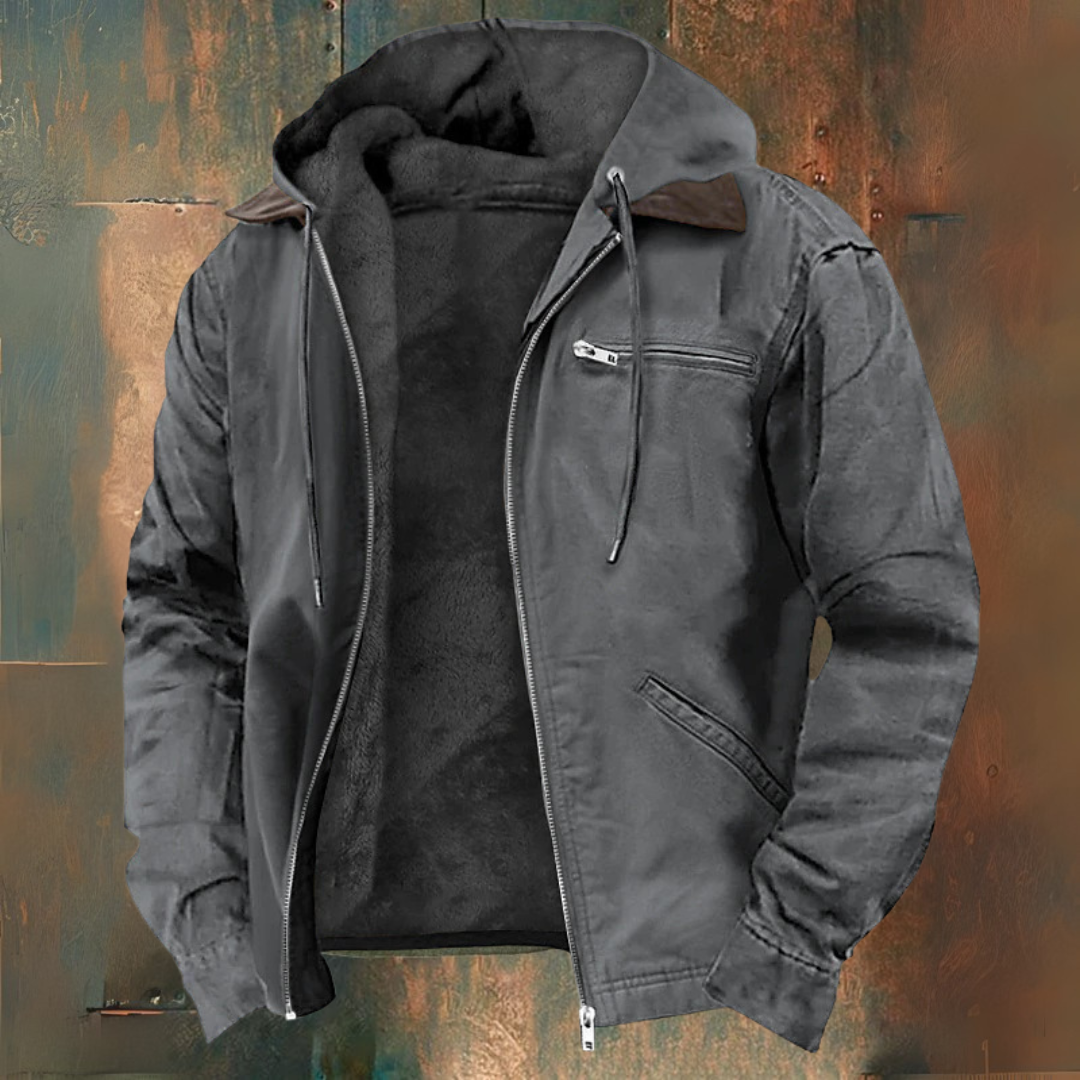 Caleb Veste Western Homme Surchemise Automne-Hiver Légère avec Capuche Style Traditionnel, vue 3