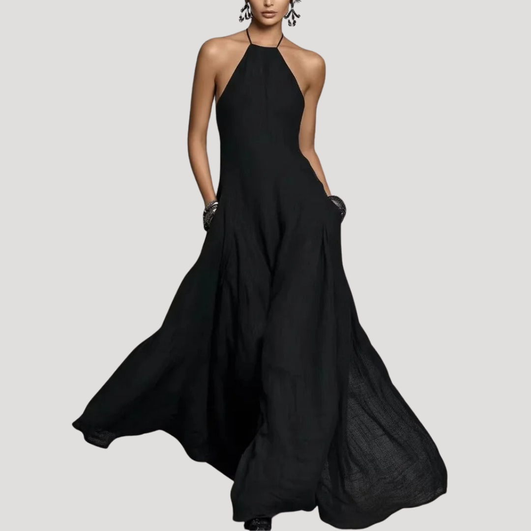 Women's Flowy Backless Maxi Dress