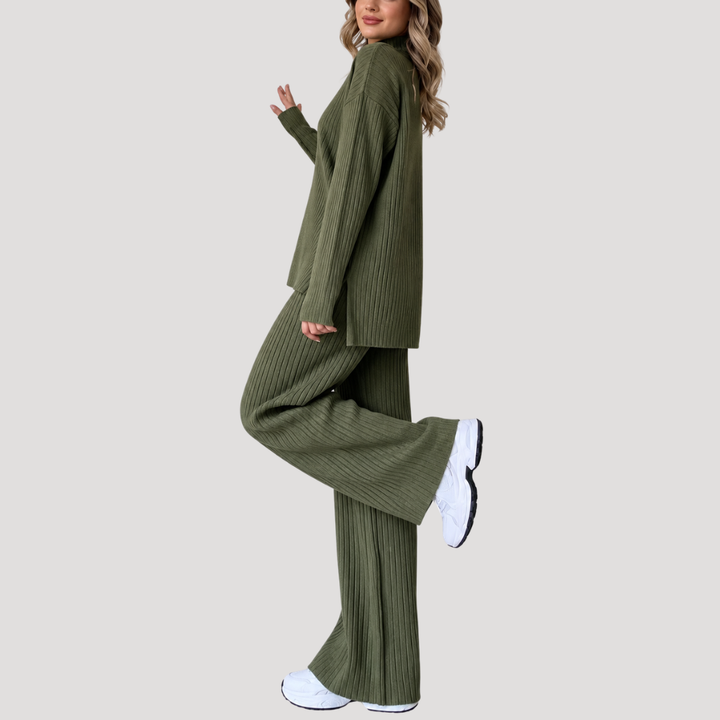 Ensemble Femme Pull et Pantalon Large Assortis