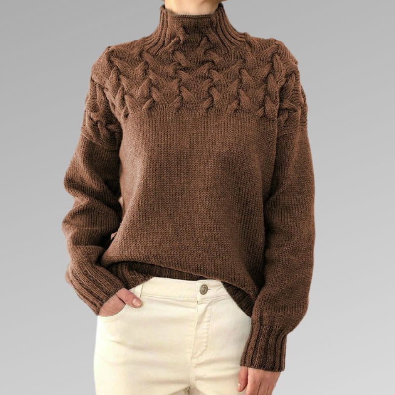 Reagan Col Roulé Femme Pull d’Hiver Élégant en Coton Mélangé Doux et Confortable, vue 2