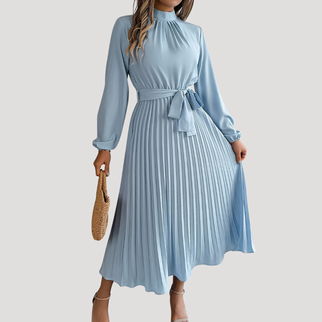 Elegant pleated long formal dress
