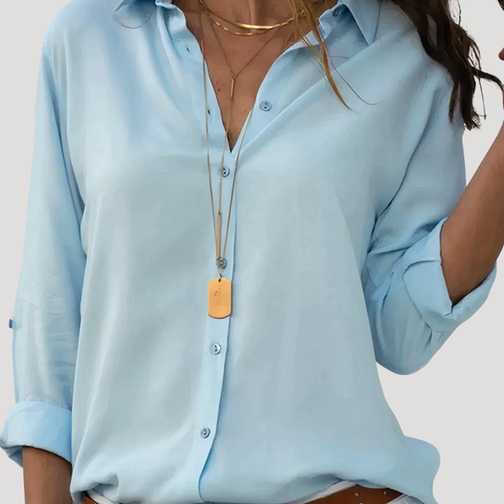 Blouse fluide et élégante à manches longues