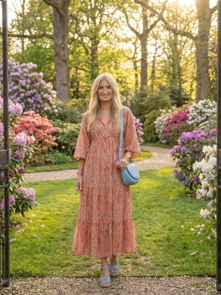 Robe Midi à Imprimé Géométrique Amara