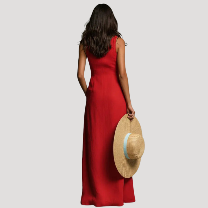 Women's Button-Down Fitted Maxi Dress