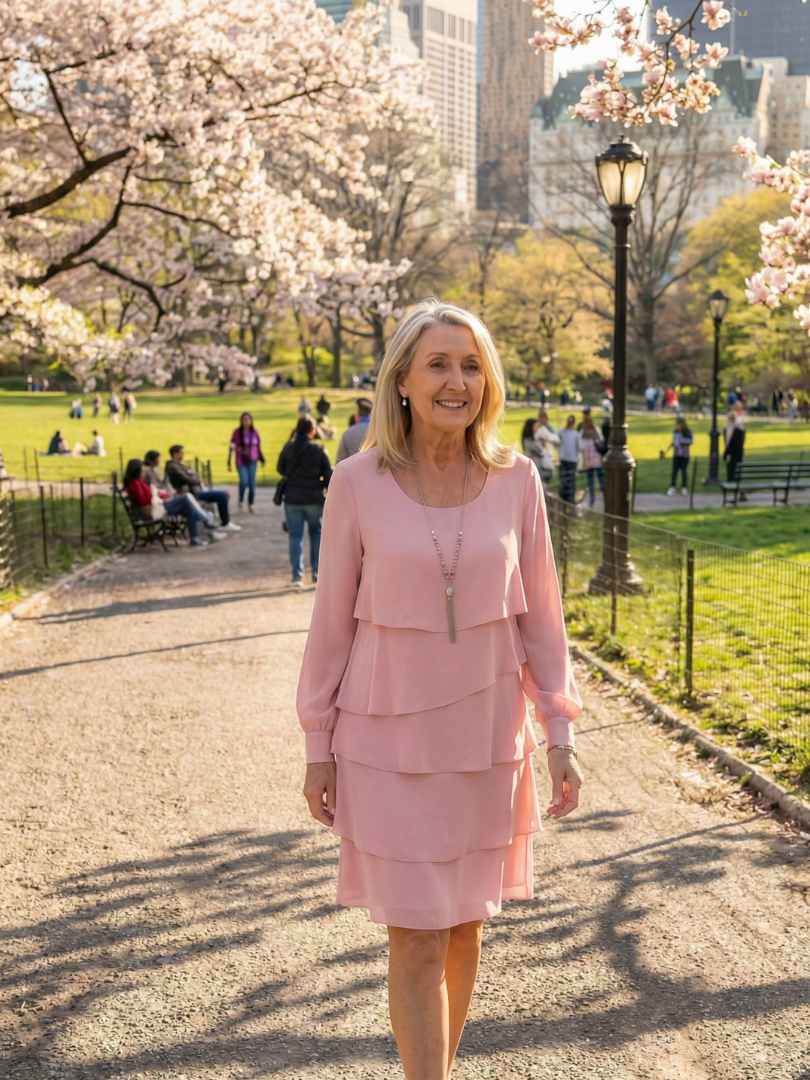 Robe à couches propre longueur genou Lila
