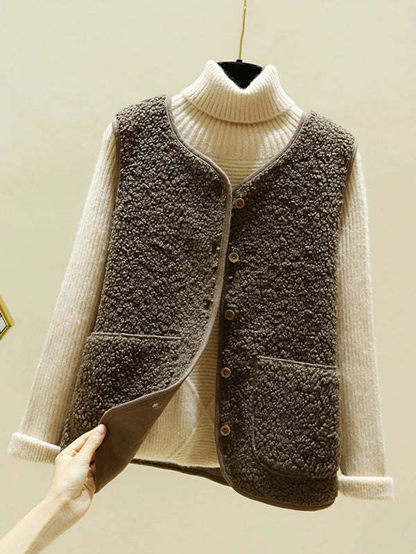 Nora Gilet Sans Manches Femme Tissu Doux, Fermeture à Boutons & Style Polyvalent, vue 5