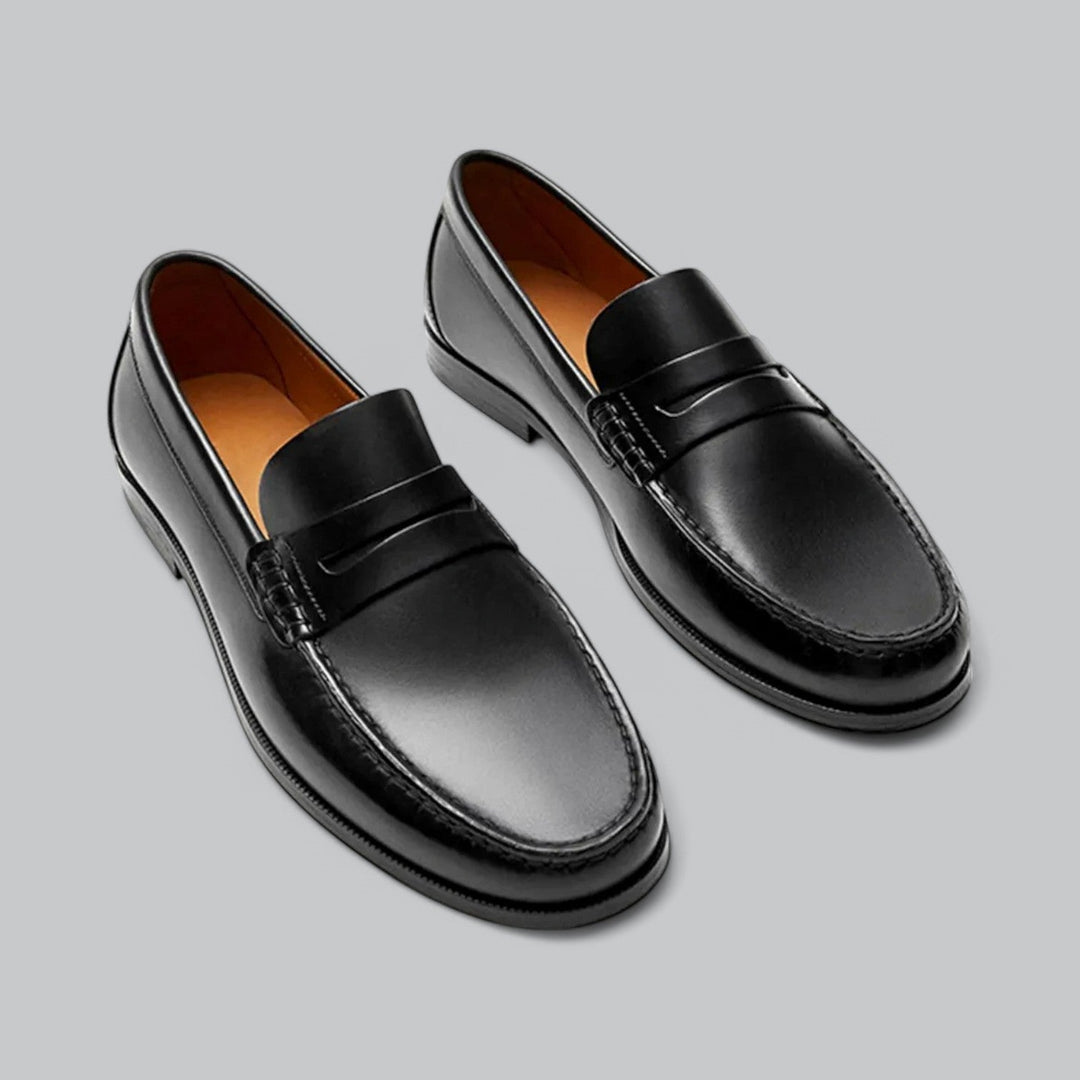 Joel Mocassins Homme en Cuir Chaussures Habillées Sans Lacets avec Semelle en Caoutchouc pour Tenues Décontractées & Formelles, vue 3