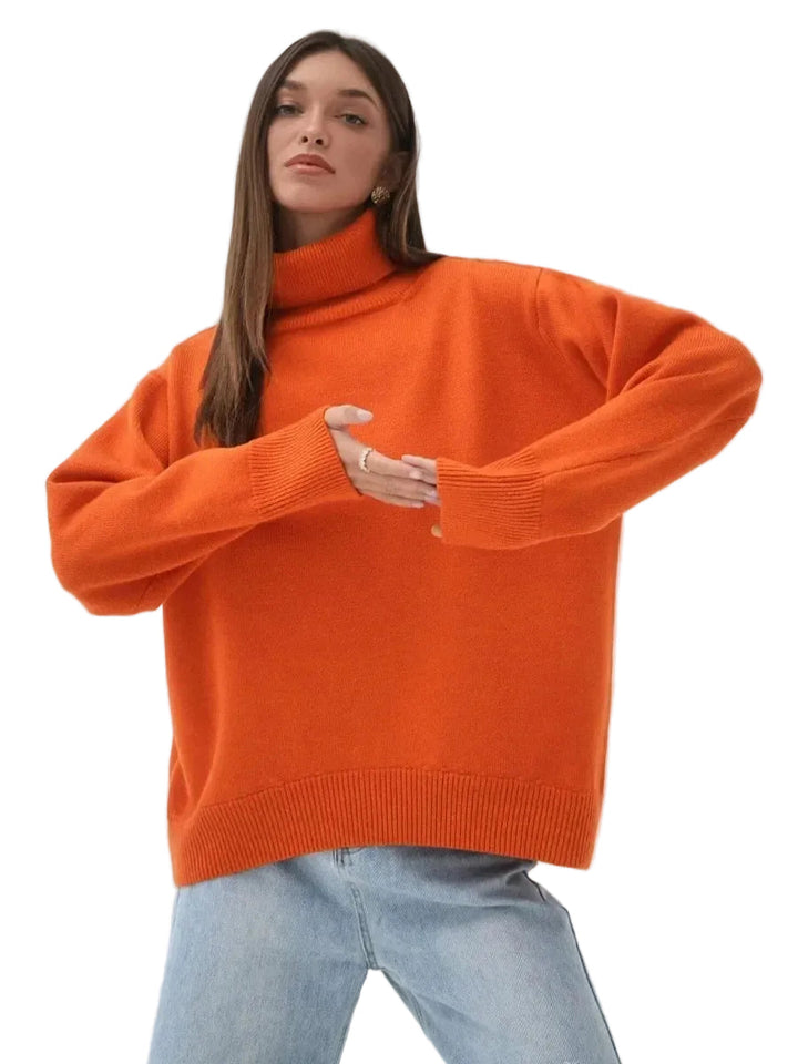 Elise Pull Col Roulé Oversize Femme Pull en Maille Douce et Chaude au Style Intemporel, vue 4