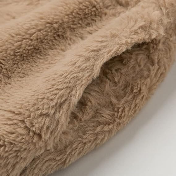 Terry Veste Teddy Femme Manteau Hiver Doux avec Col Haut & Coupe Moderne Zippée, vue 8