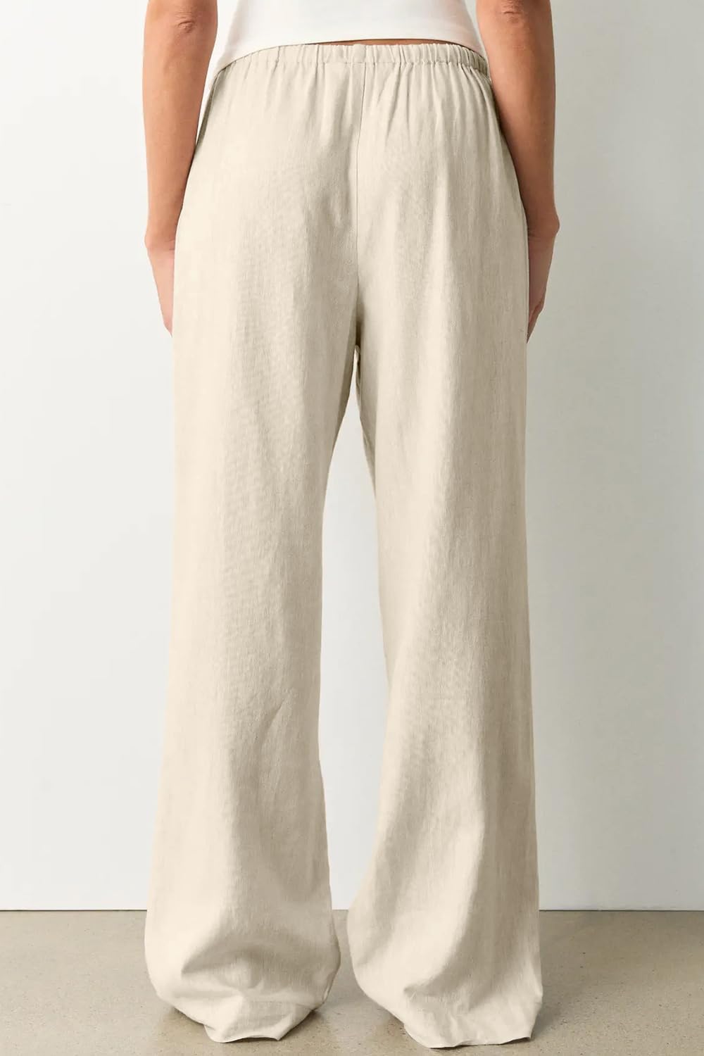 Zyrill Pantalon Femme Lin Palazzo Coupe Large, Taille Élastique, Léger Été Chic, vue 6
