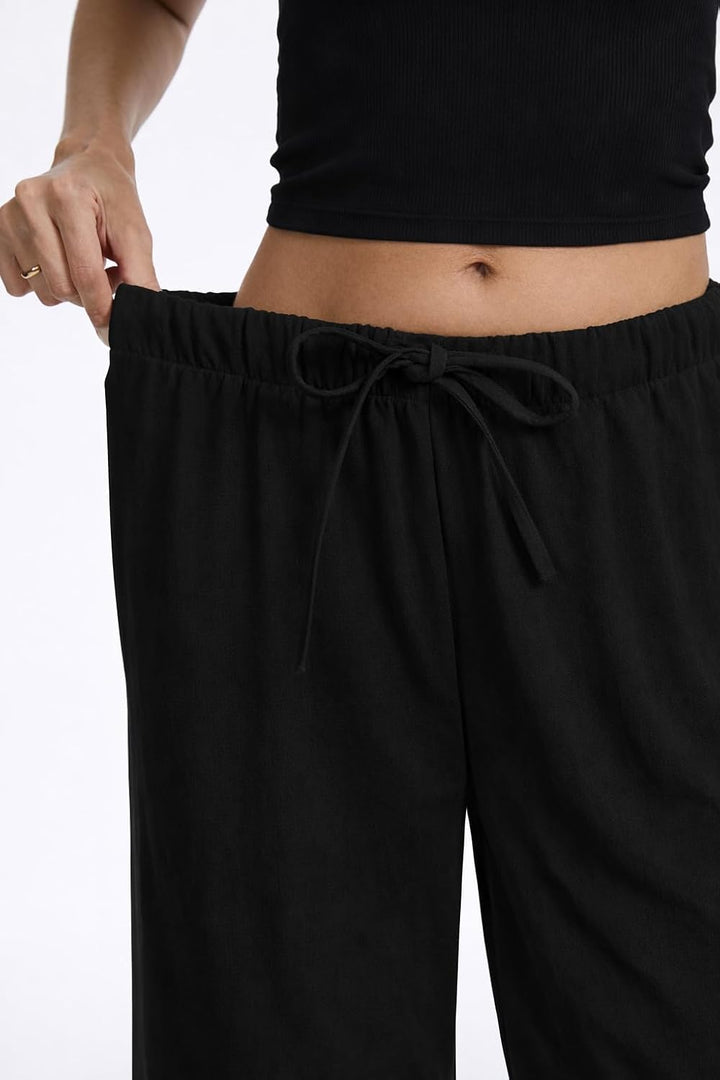 Clyde Pantalon Femme Pantalon Large Taille Haute Crêpe Sans Plis & Poches, vue 6