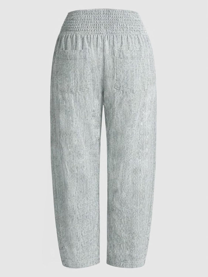 Wella Pantalon Femme Barrel Coupe Large, Taille Haute Smockée, Casual Chic Été, vue 6