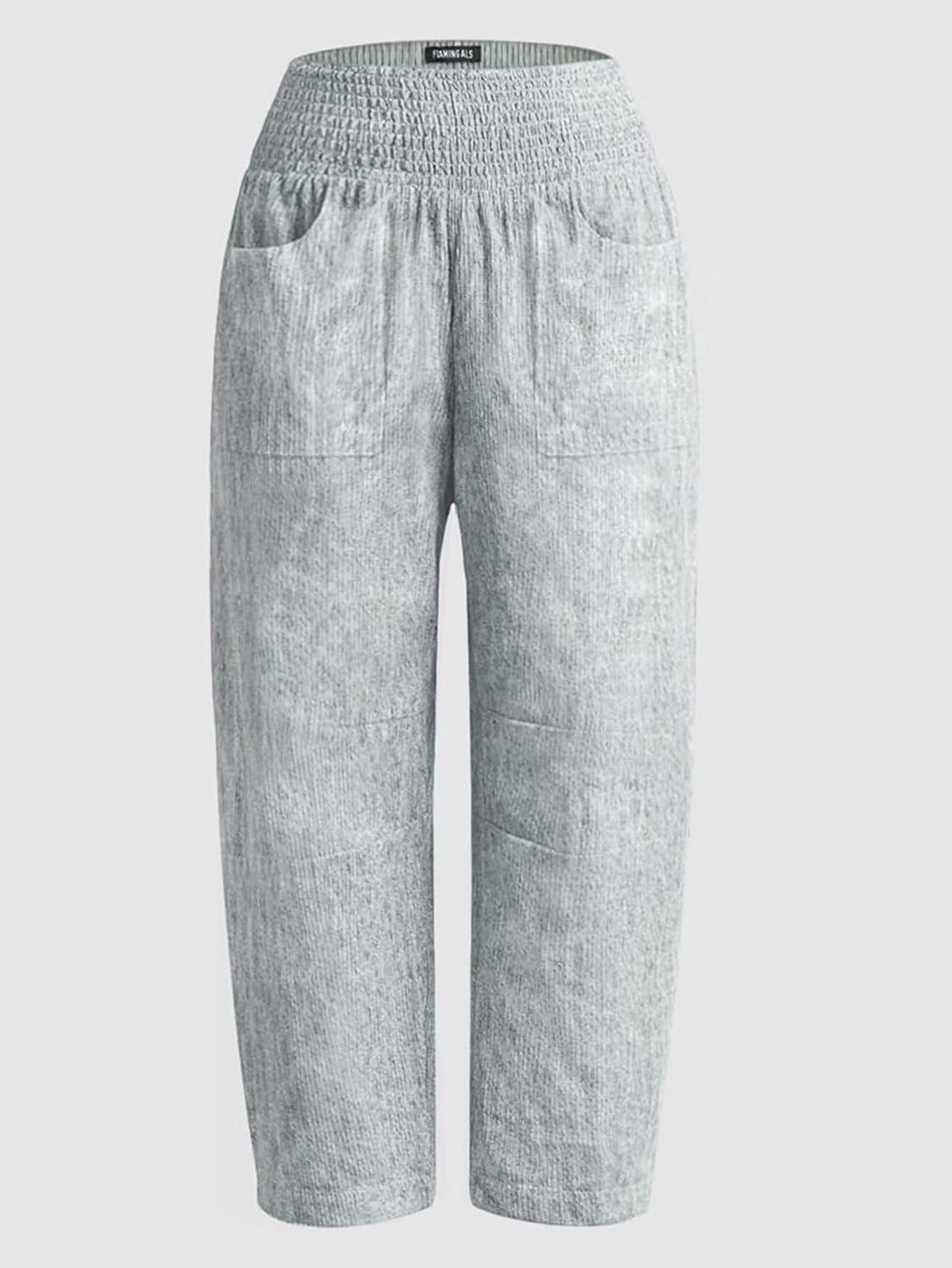 Wella Pantalon Femme Barrel Coupe Large, Taille Haute Smockée, Casual Chic Été, vue 5