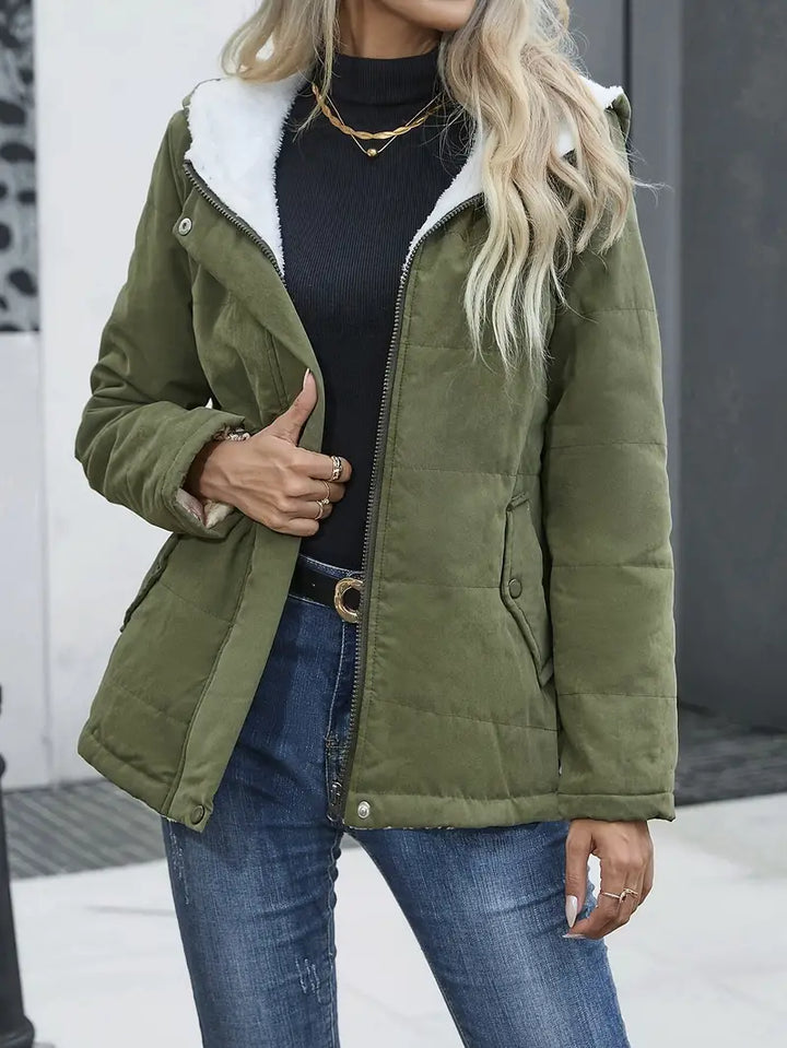 Teresa Manteau Femme Long Manteau d’Hiver Doublé Chaud avec Finition Élégante & Coupe Ajustée