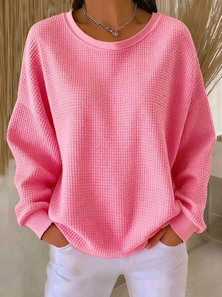 Pull Oversize en Maille Gaufrée pour femme, vue 2