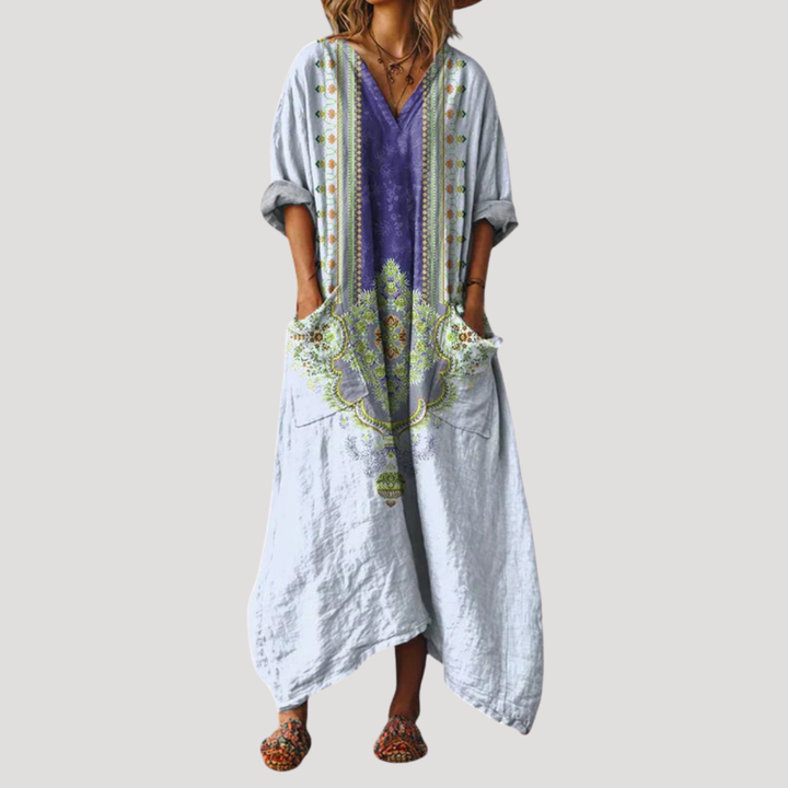 Robe Longue Femme Décontractée Imprimé Ethnique