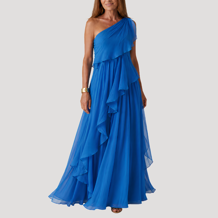 Women's Asymmetrical Chiffon Maxi Dress for Wedding